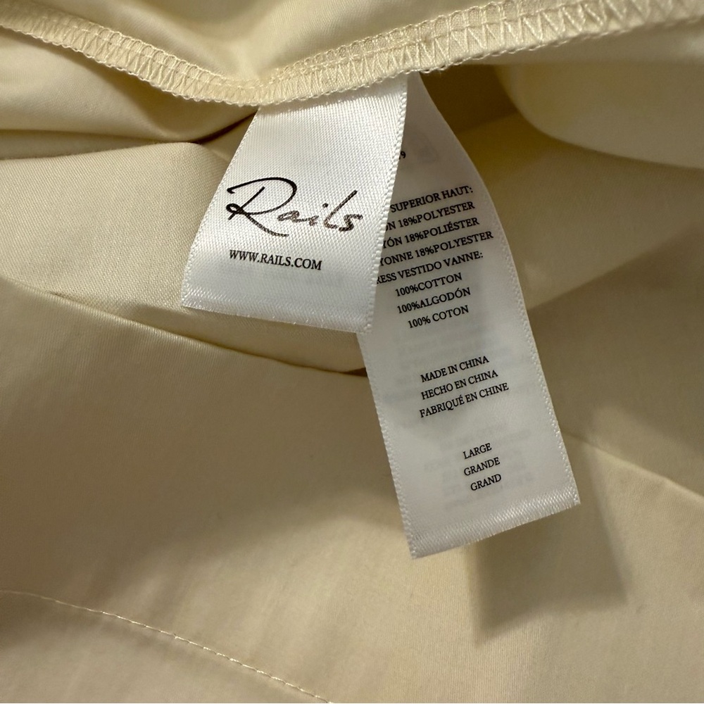 RAILS Women’s LARGE Anita Dress Colorblock Black Ivory One Shoulder Ribbed CP25 - Picture 9 of 12